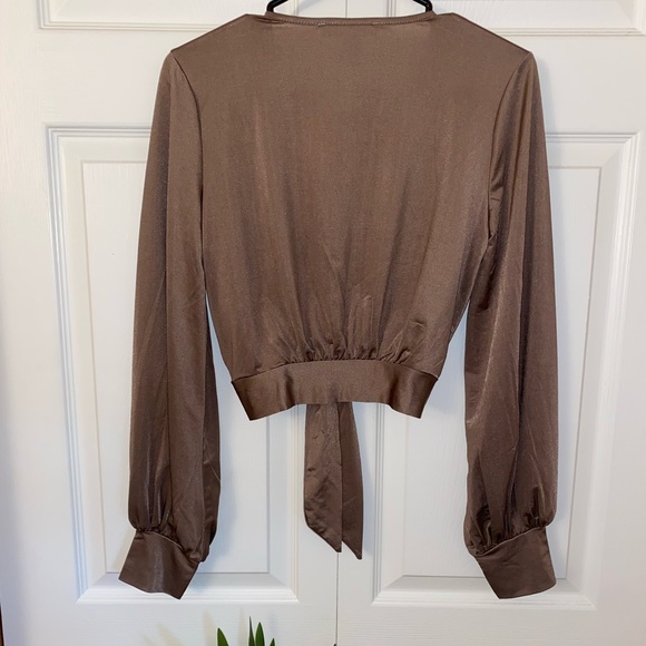 Revamped Champagne Front Tie Top - Picture 2 of 2